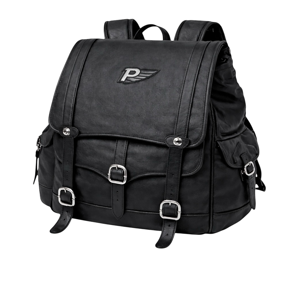 NOIR VEGAN LEATHER BACKPACK